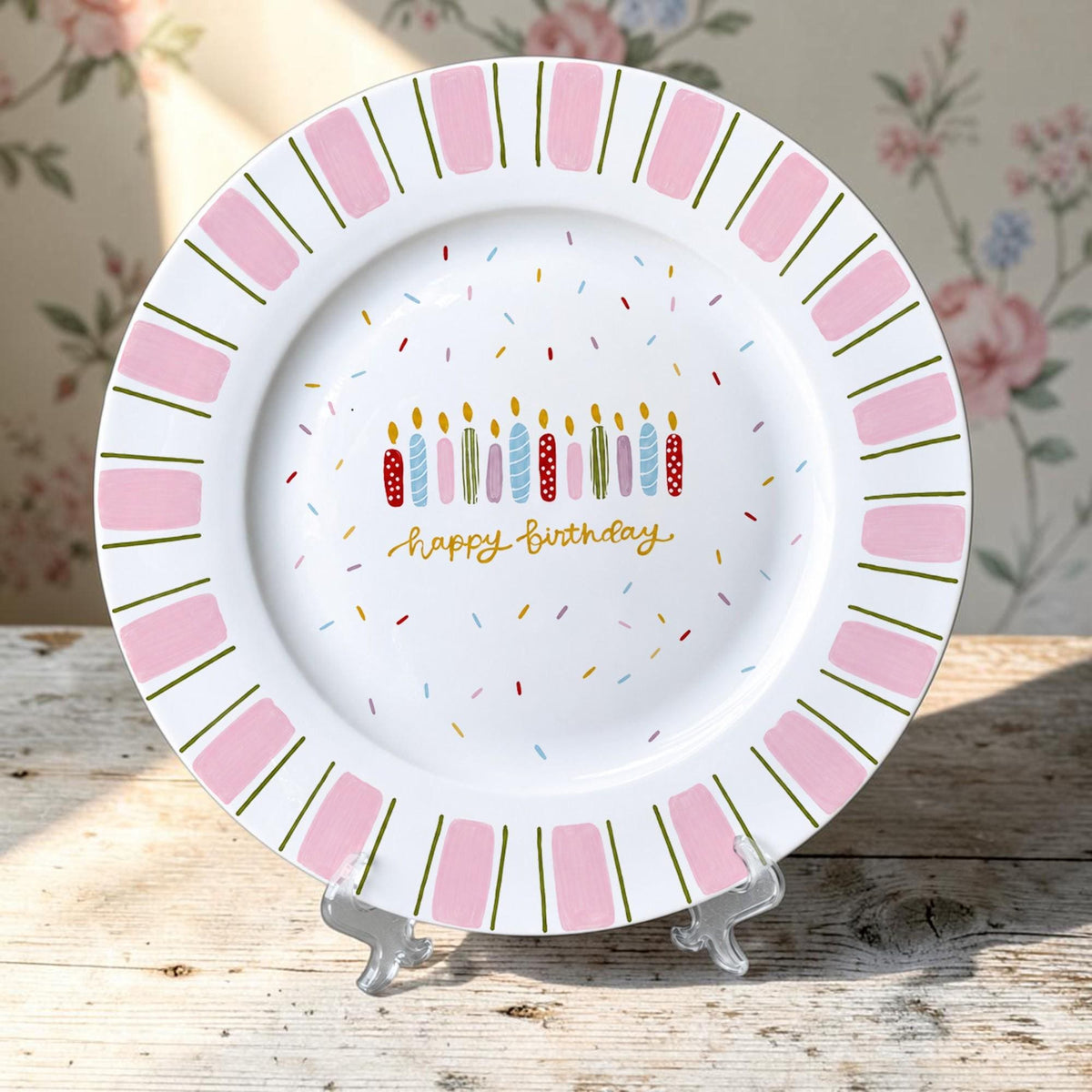 Personalized Birthday Ceramic Plate with Custom Name