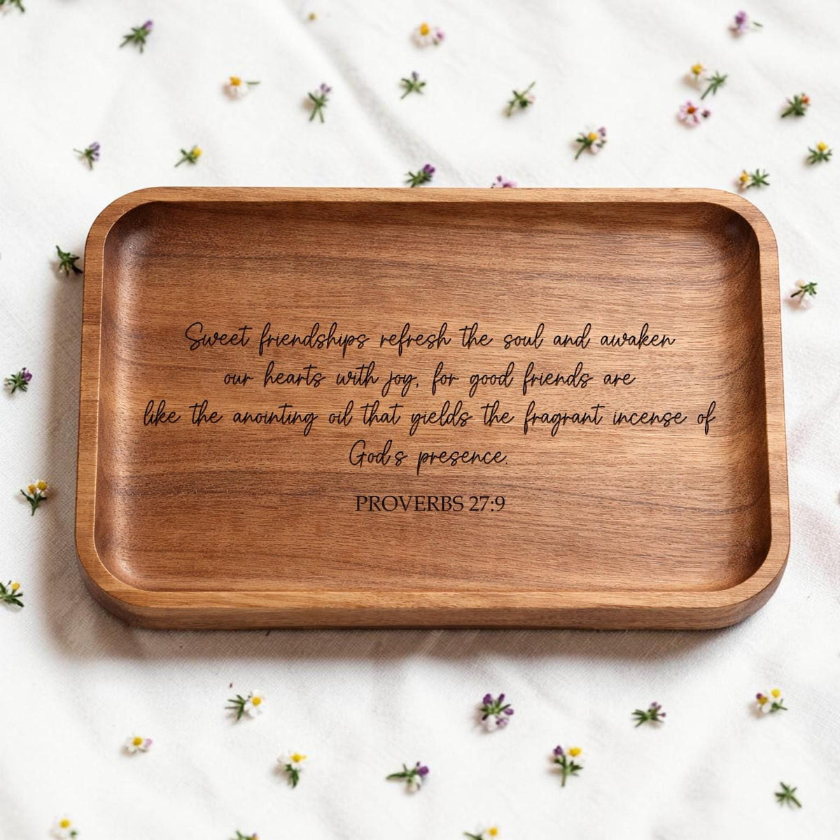 A Friend Is God's Way Personalized Wooden Ring Dish