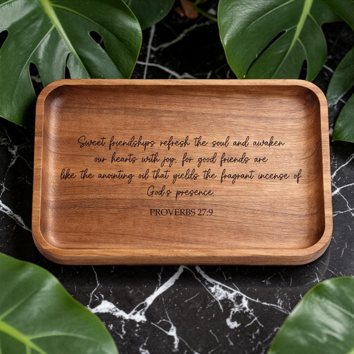 A Friend Is God's Way Personalized Wooden Ring Dish