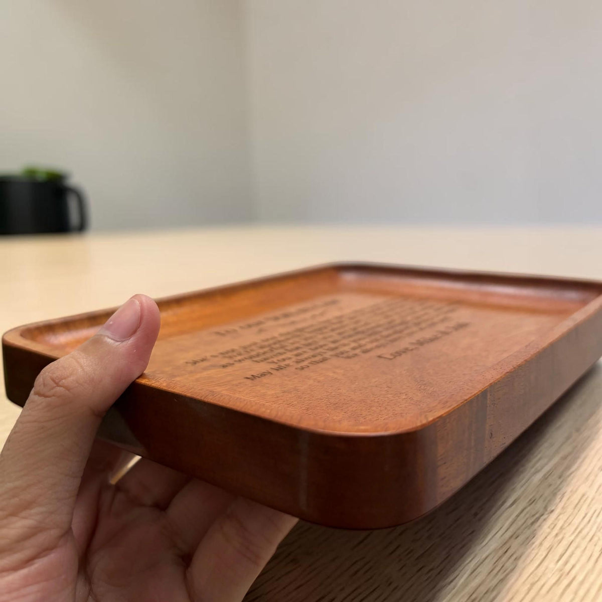 Personalized Son-in-Law Wooden Valet Tray from Bride's Parents