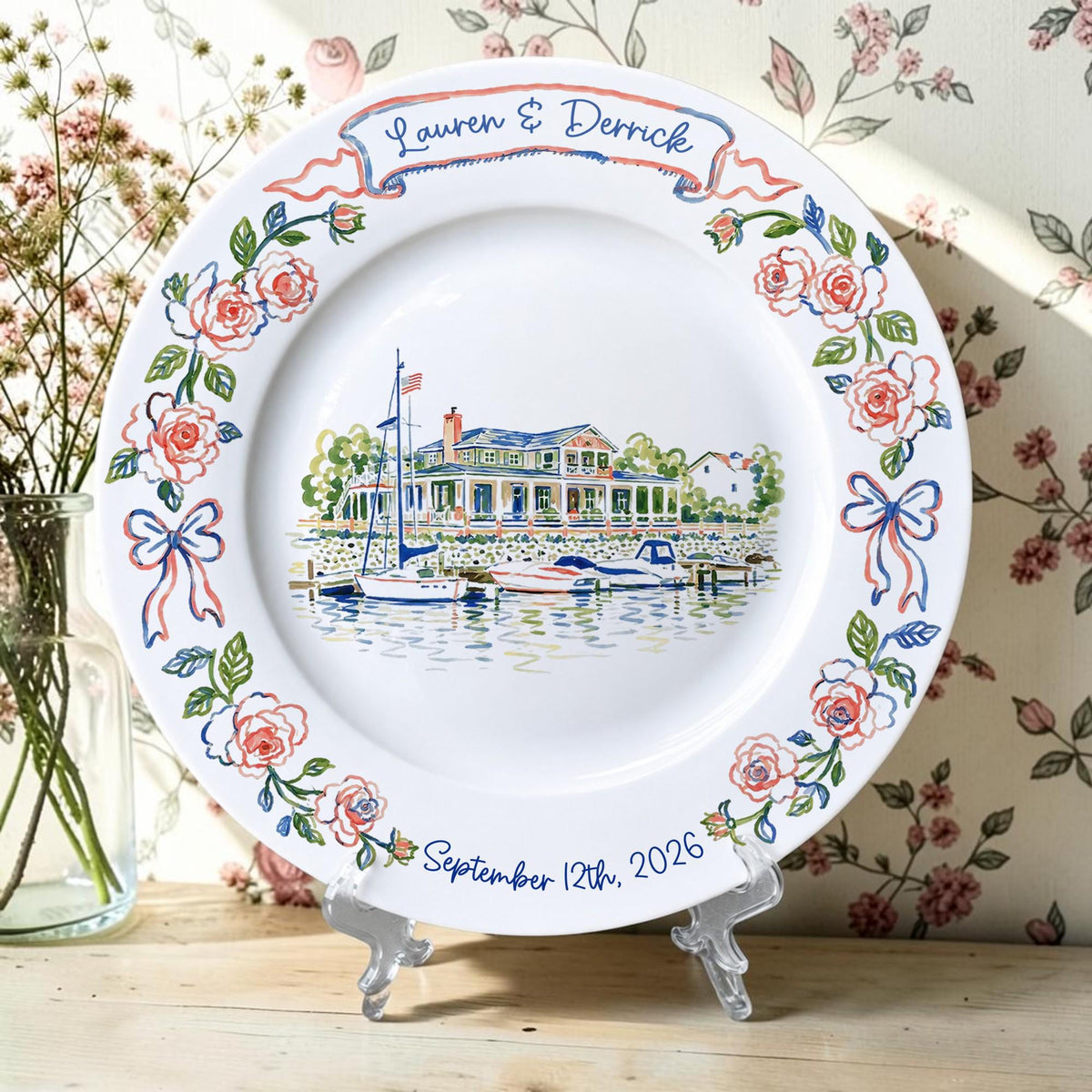 Personalized Wedding Venue Porcelain Platter