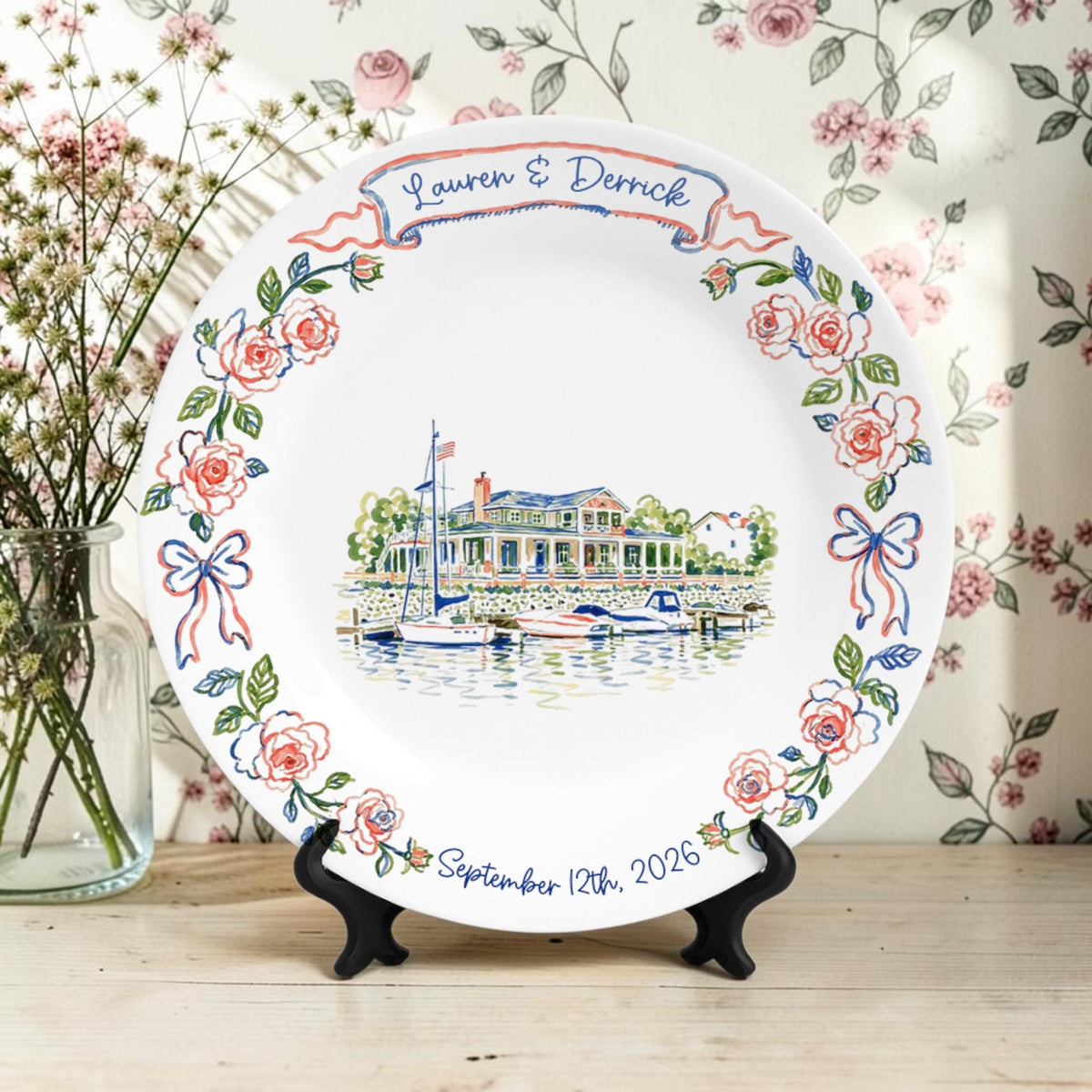 Personalized Wedding Venue Porcelain Platter