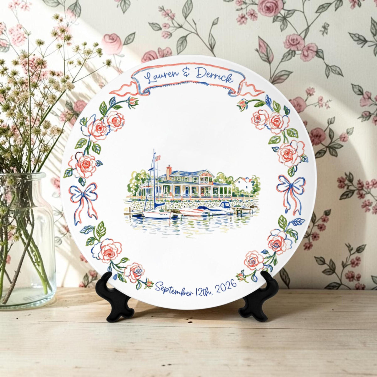 Personalized Wedding Venue Porcelain Platter