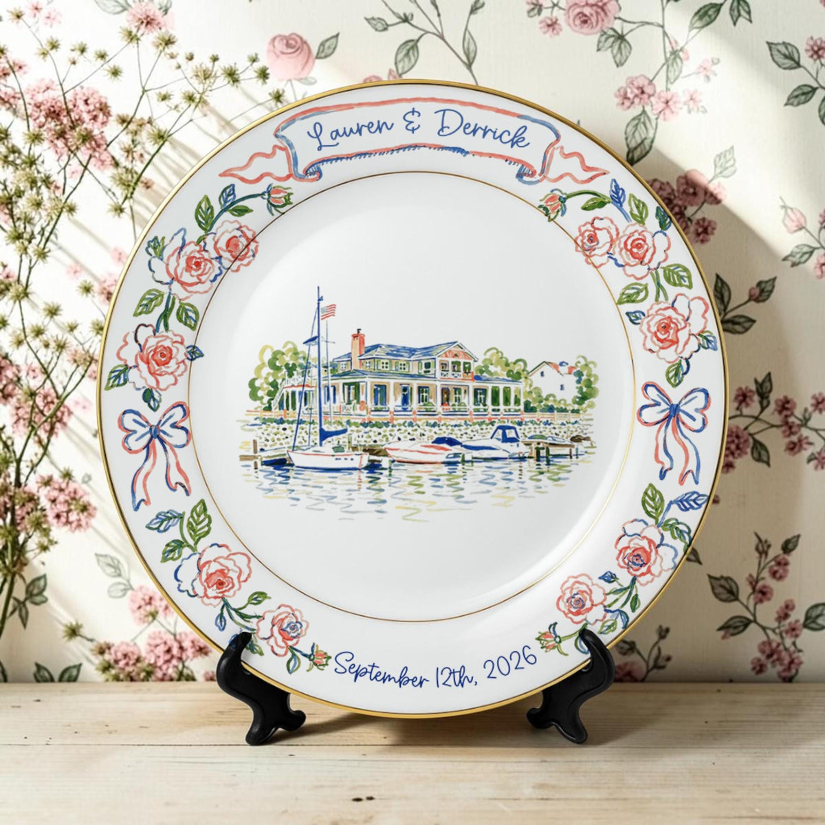 Personalized Wedding Venue Porcelain Platter