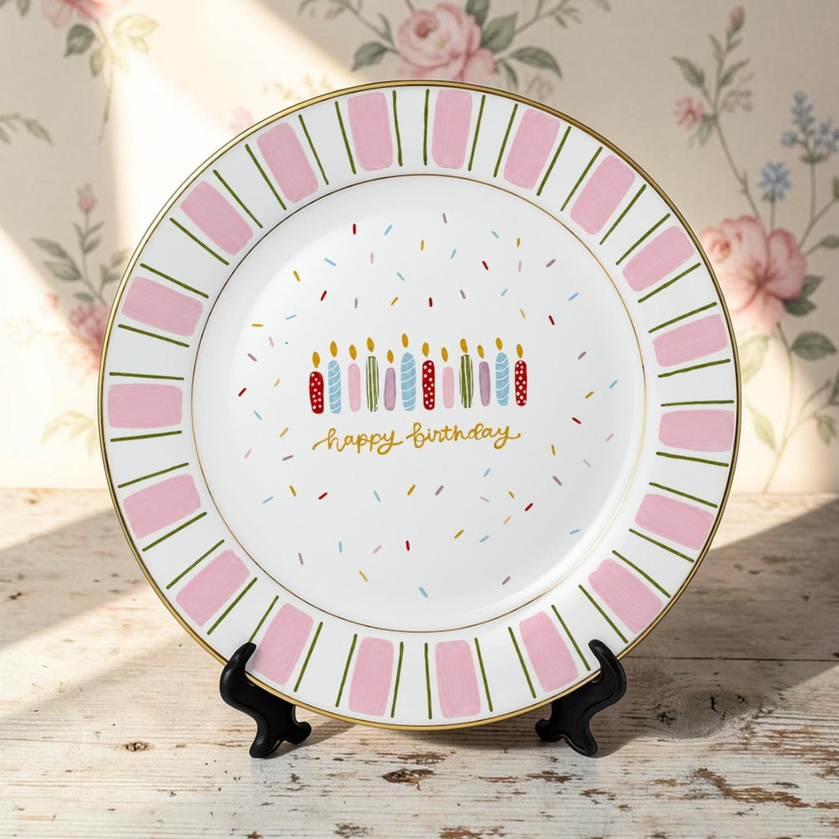 Personalized Birthday Ceramic Plate with Custom Name