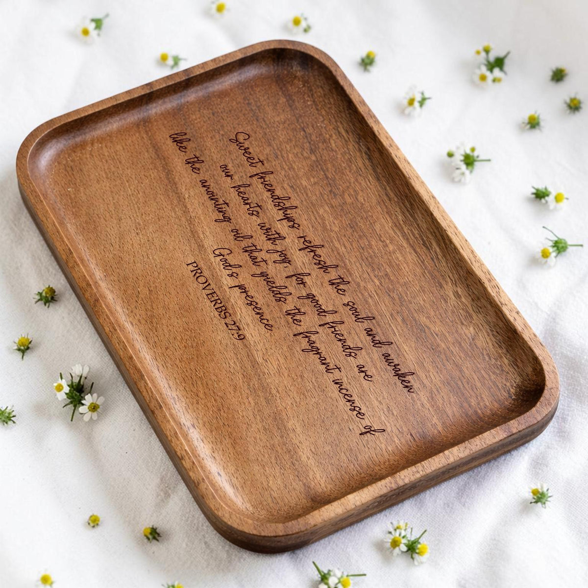 A Friend Is God's Way Personalized Wooden Ring Dish