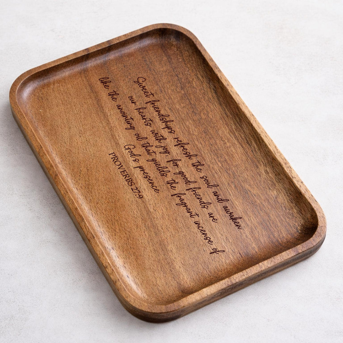 A Friend Is God's Way Personalized Wooden Ring Dish