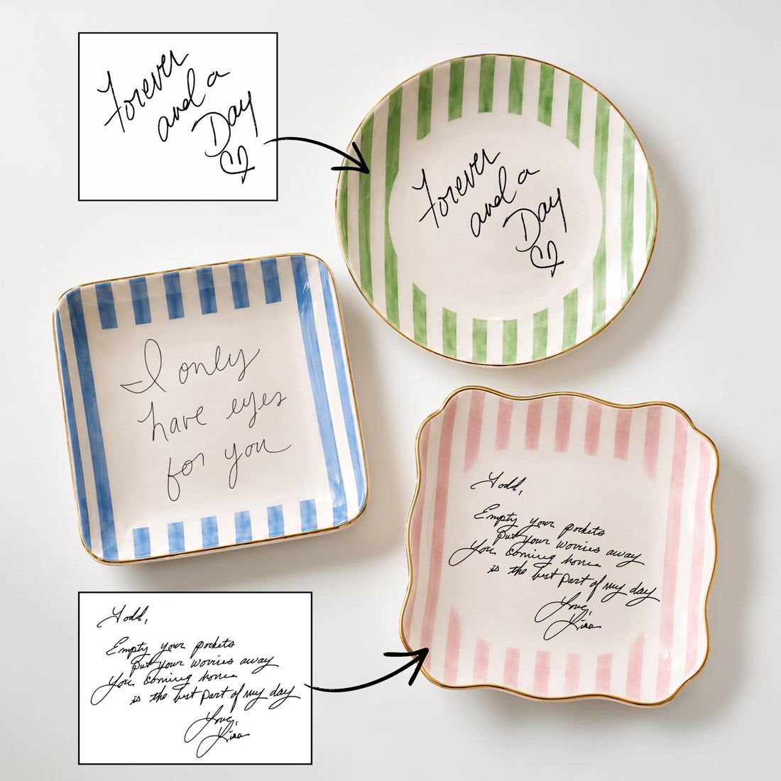 Personalized Handwriting Ceramic Ring Dish, Memorial Keepsake
