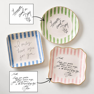 Personalized Handwriting Ceramic Ring Dish, Memorial Keepsake