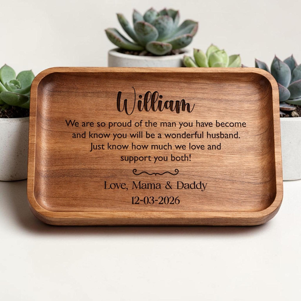 Personalized Wooden Valet Tray for Future Son-in-Law
